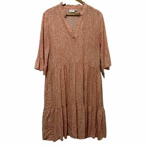 Saint Tropez EdaSz Swim Coverup Dress Small Orange Peach
